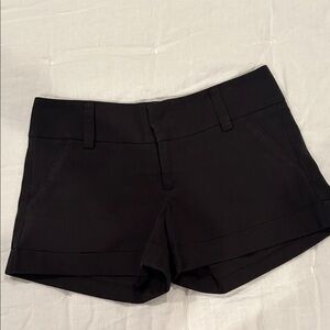 Alice + Olivia Black Classic Tailored Shorts
